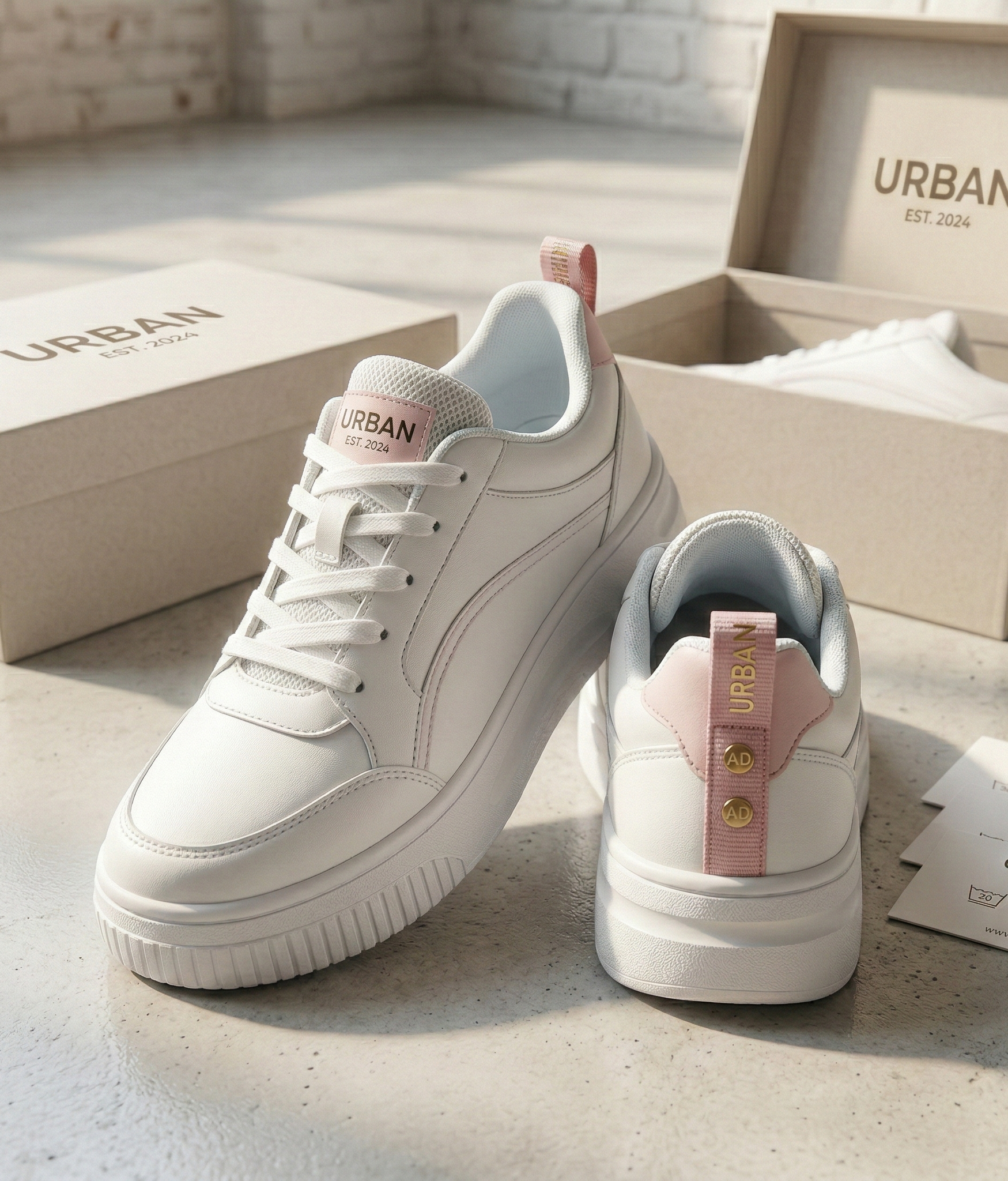 Women's All-White Urban Fashion Sneakers | Comfortable Chunky Platform Shoes