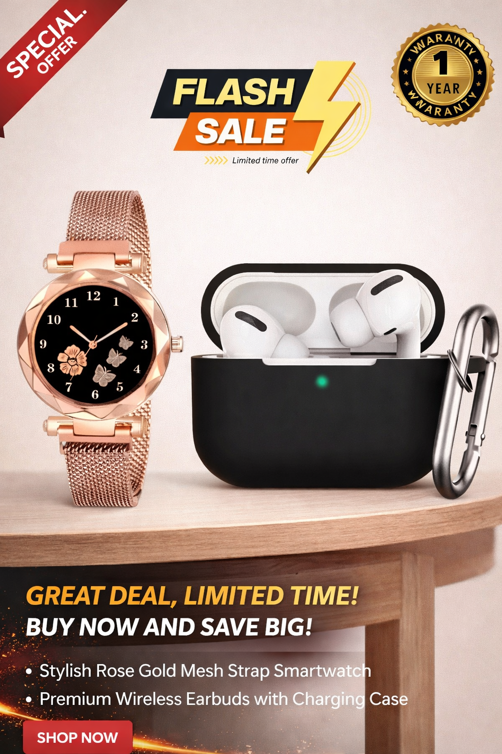 Black TWS Wireless Bluetooth 5.3 Earbuds with Free Case | High-Quality Sound, Long Battery, Touch Control