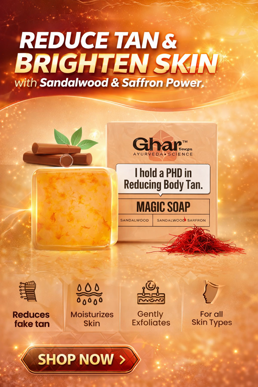 Ghar Soaps Magic Soap 100g | For Deep Skin Radiance & Acne Scar Reduction
